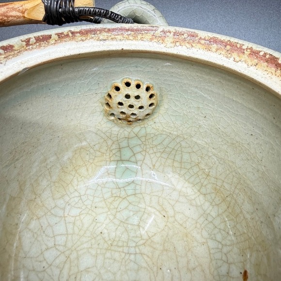 VTG Otagiri SomaWare Somayaki MCM Japan Tea Pot Set Green 6 Cups Golden Horse - Picture 7 of 16